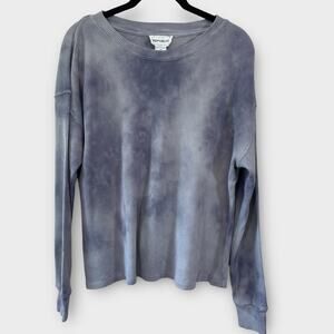 Purple tie dye waffle knit thermal long sleeve shirt medium